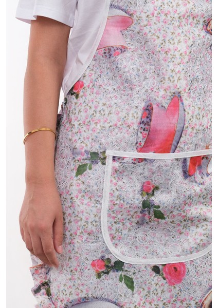 Ikili Paket Şık ve Su Geçirmez Mutfak Önlüğü, Beyaz, Kullanışlı ve Pratik Tasarım