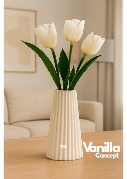 Konik Vazo | Dekorasyon Biblo Vazo | 15 cm Beyaz fiyatları