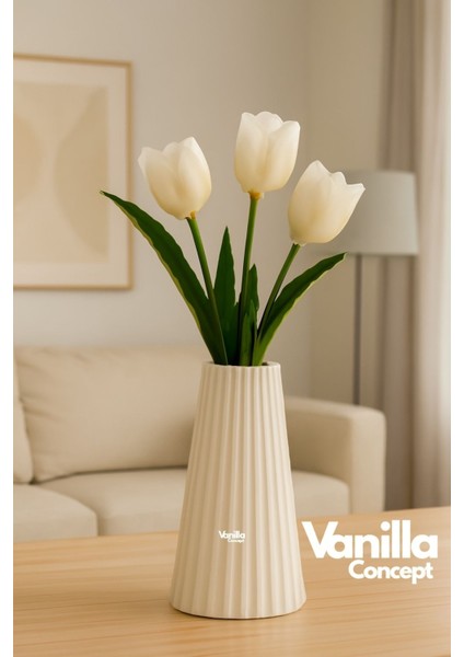 Konik Vazo | Dekorasyon Biblo Vazo | 15 cm Beyaz modelleri