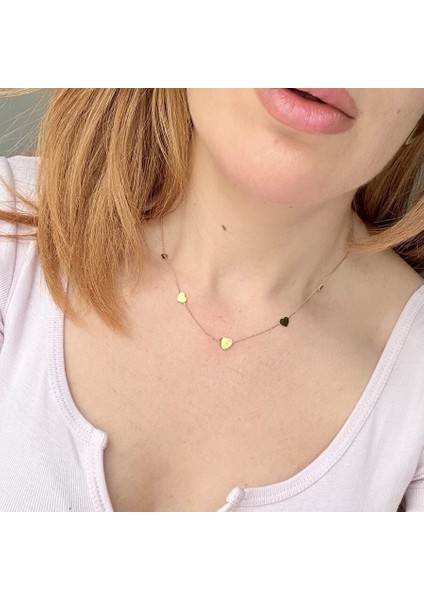 Kararmaz Çelik Kalp Kolye 45 cm Boyunda