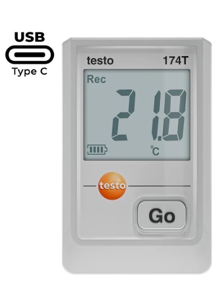Testo 174T Usb-C Girişli Mini Sıcaklık Kayıt Datalogger Cihazı | Beyaz