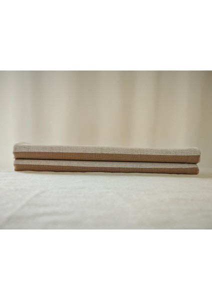 Kahverengi Çizgili Pamuk Keten Mutfak Bezi (2 Adet) modelleri
