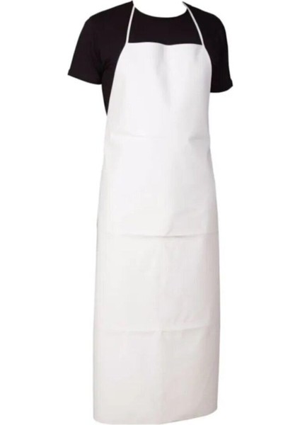 Beyaz Endüstriyel Muşamba Bulaşık Önlüğü, Dayanıklı ve Su Geçirmez Malzeme