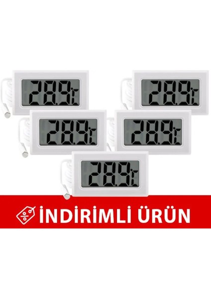 Dc-1 Beyaz Pano Tipi Soketli Termometre (5' Li Paket)