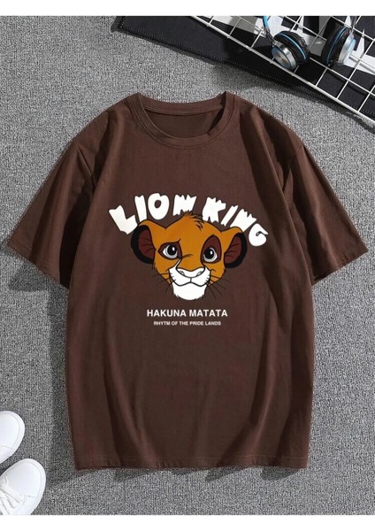 Kids Hakuna Matata Baskılı Oversize Pamuk Çocuk T-Shirt