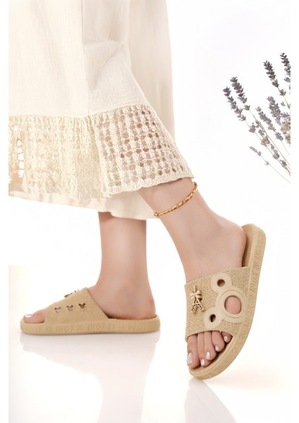 Kadın Terlik Bej Kaydırmaz Su Geçirmez Şık Ev Dışarı Plaj Yazlık Günlük Terlik fiyatları