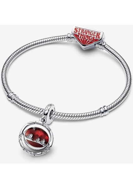 Stranger Things Karanlıkta Parlayan Upside Down Sallantılı Charm 925 Ayar Gümüş modelleri