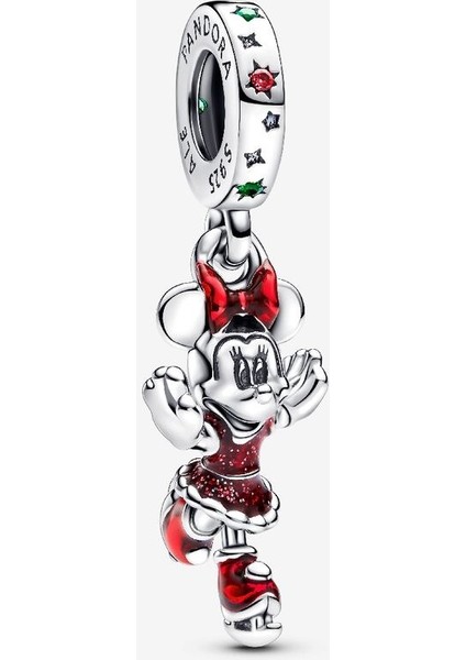 Minnie Mouse Buz Pateni Sallantılı Charm 925 Ayar Gümüş