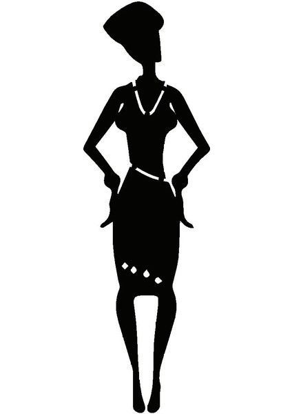 Afrikalı Kadın Model 3 Oto Özel Yeni Sticker 15 x 54 cm