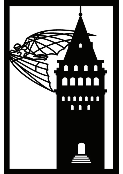 Tarihi Galata Kulesi Oto Özel Yeni Sticker 25 x 37 cm