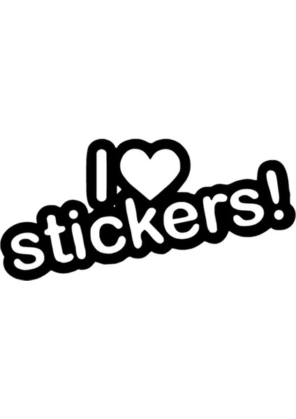 I Love Özel Yeni Stickers Oto Özel Yeni Sticker Siyah 25 x 12 cm
