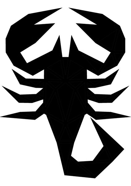 Geometrik Akrep Oto Özel Yeni Sticker 25 x 32 cm