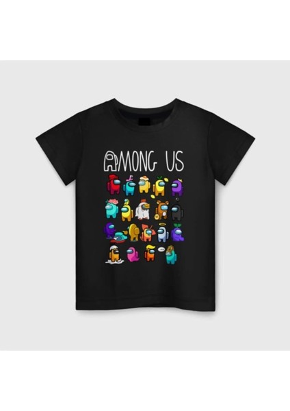Among Us Baskılı Oyun Karakterleri Oversize Çocuk T-Shirt