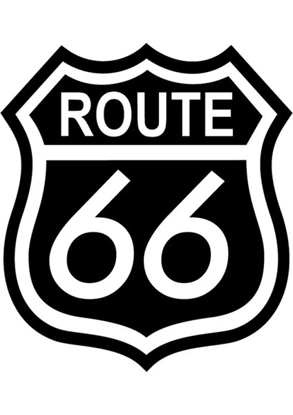 Route 66 Amblem Oto Özel Yeni Sticker Siyah 15 x 16 cm