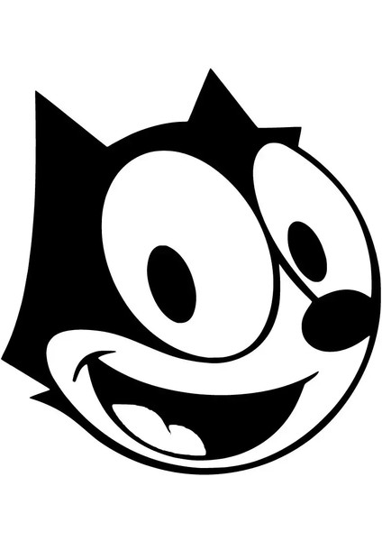 Gülen Kedi Oto Özel Yeni Sticker Siyah 30 x 30 cm