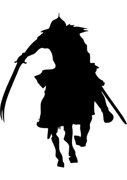 Ata Binmiş Savaşçı Oto Özel Yeni Sticker Siyah 30 x 36 cm