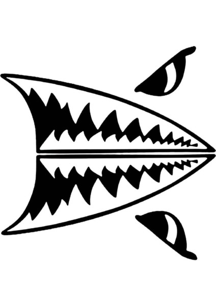 Köpekbalığı Diş Oto Özel Yeni Sticker 25 x 22 cm