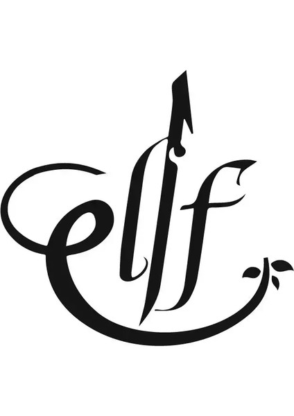 Elif Latin Hat Yazısı Oto Özel Yeni Sticker Siyah 30 x 30 cm