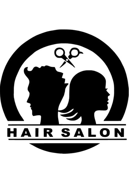 Kuaför Salonu Oto Özel Yeni Sticker Siyah 30 x 30 cm