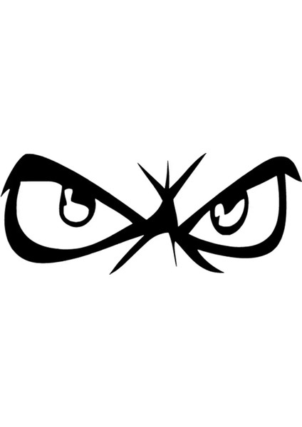 Kızgın Gözler Oto Özel Yeni Sticker Siyah 25 x 10 cm