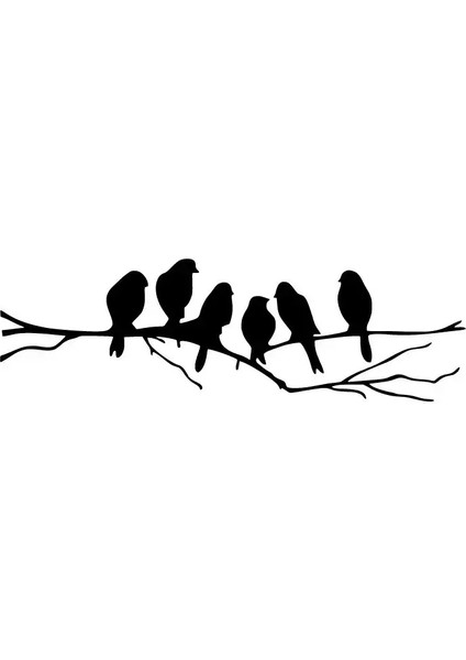 Daldaki Kuşlar Oto Özel Yeni Sticker Siyah 30 x 9 cm