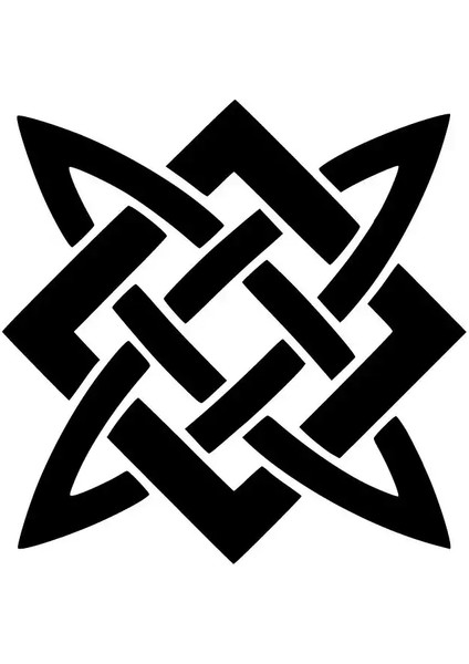 Geometrik Şekil Oto Özel Yeni Sticker Siyah 30 x 30 cm