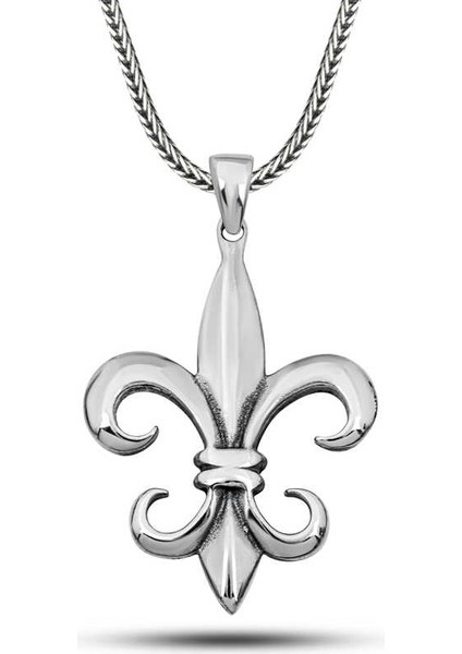 Gümüş Zambak Çiçeği Erkek Kolye