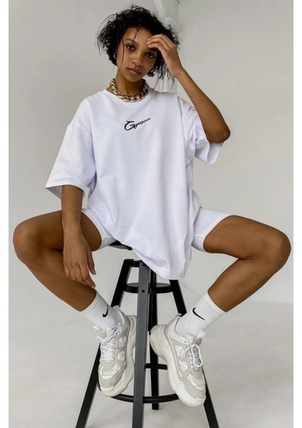 Groove Ön ve Arka Baskılı Oversize T-Shirt
