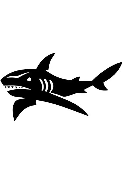 Köpek Balığı Oto Özel Yeni Sticker Siyah 30 x 18 cm