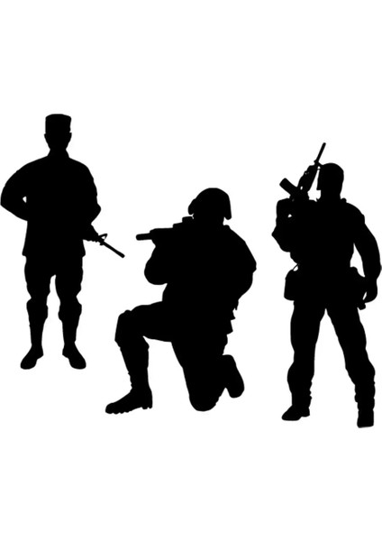 Nöbetçi Askerler Oto Özel Yeni Sticker Siyah 25 x 20 cm