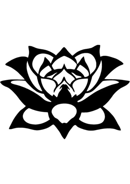 Lotus Çiçeği Oto Özel Yeni Sticker Siyah 30 x 21 cm