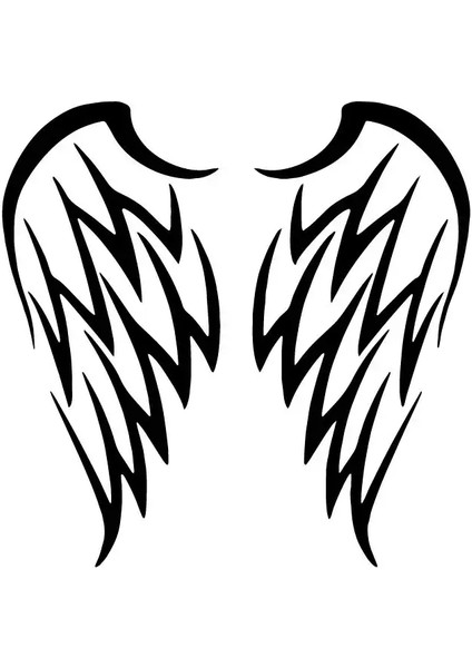 Kanatlar Oto Özel Yeni Sticker Siyah 25 x 25 cm