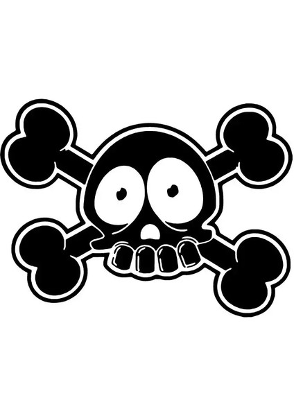 Kurukafa Tehlike Oto Özel Yeni Sticker Siyah 25 x 17 cm