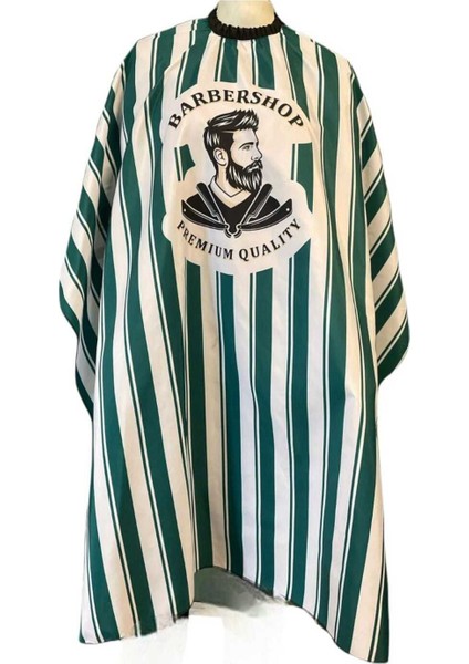 Yeşil Beyaz Berber Önlüğü, Saç ve Tıraş Kesim Için Uygun Önlük