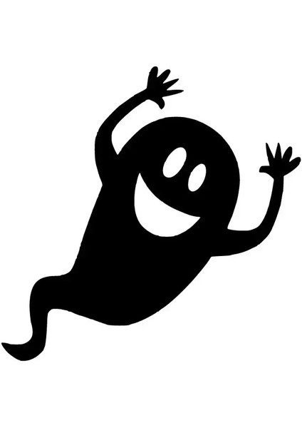 Sevimli Hayalet Oto Özel Yeni Sticker Siyah 30 x 30 cm