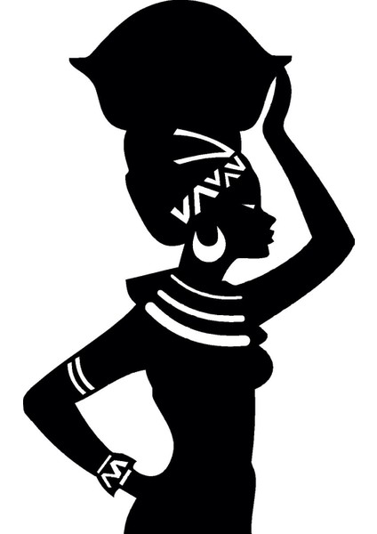 Afrikalı Kadın Model 1 Oto Özel Yeni Sticker 20 x 32 cm