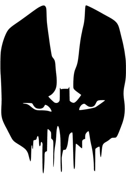 Batman Kurukafa Oto Özel Yeni Sticker Siyah 25 x 32 cm