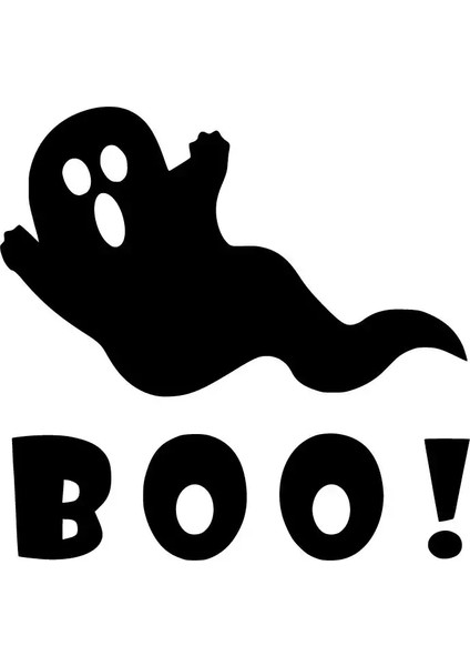 Boo Uçan Hayalet Oto Özel Yeni Sticker Siyah 30 x 30 cm