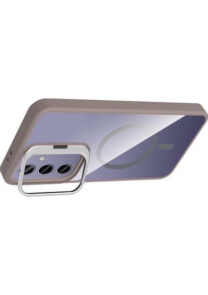 Samsung Galaxy S24 Plus Kılıf Kamera Korumalı Magsafe Şeffaf Renkli Kenar Standlı + Lens Koruyucu fiyatları