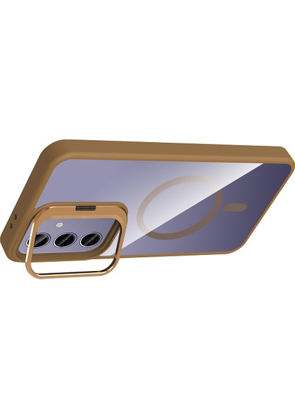 Samsung Galaxy S24 Fe Kılıf Kamera Korumalı Magsafe Şeffaf Renkli Kenar Standlı + Lens Koruyucu fiyatları