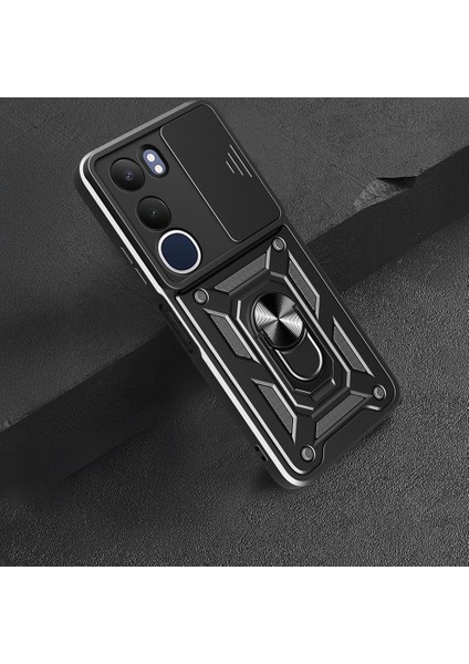Vivo Y19S Kılıf Kamera Korumalı Sürgülü Yüzüklü Armor Zırhlı Mıknatıslı Standlı Kapak fiyatları