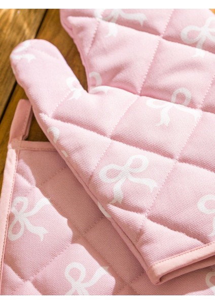 Çok Renkli Fiyonk Desenli Fırın Eldiveni ve Tutaç, Şık ve Kullanışlı Mutfak Seti indirimleri