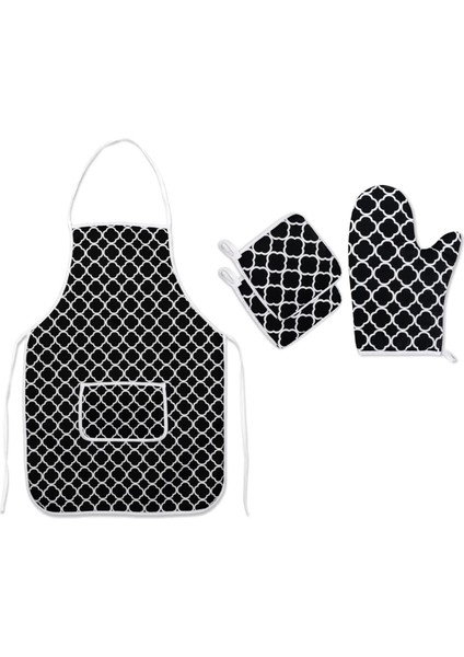Renkli 4'lü Mutfak Çeyiz Seti; Önlük, Eldiven ve Tutacak Takımı