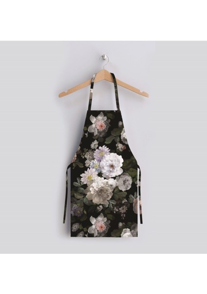 Şık Siyah Çiçek Desenli Mutfak Önlüğü, Koruyucu ve Estetik Tasarım fiyatları