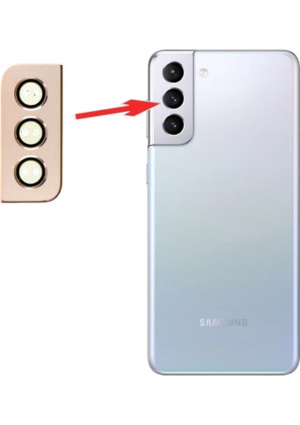 Sm Galaxy S21 Plus G996 Metal Çerçeveli Kamera Lens Koruyucu Full SET-(1903) - CPT203289-9597