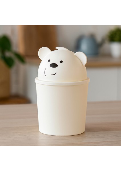 Masa Üstü Çöp Kutusu, Ayıcıklı Çöp Kovası, Mini Çöp Kutusu, Masa Üstü Mini Çöp Kutusu 1 Litre