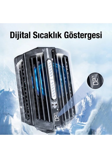 Memo DL10 Dijital Gösterge 2000MAH Powerbankli Telefon Soğutucu Fan RADYATÖR-(190 - LORCE6517-94 fırsatları