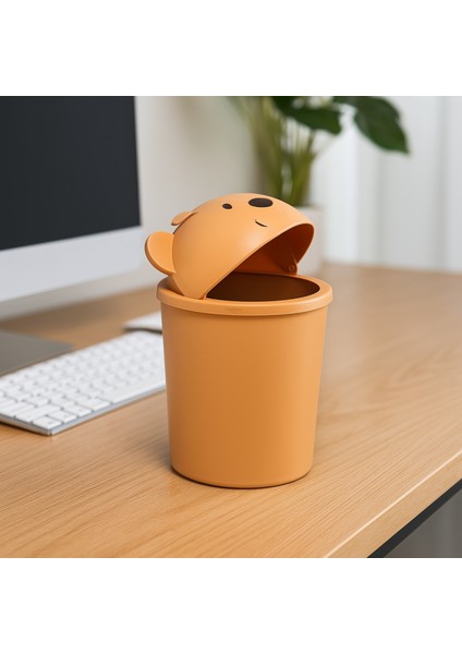 Masa Üstü Çöp Kutusu, Ayıcıklı Çöp Kovası, Mini Çöp Kutusu, Masa Üstü Mini Çöp Kutusu 1 Litre