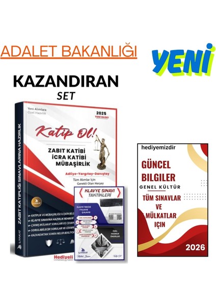 Adalet Bakanlığı Zabıt Katipliği Memurluğu Alımı Için Özel Kazandıran Set+Hediye-Katiplik
