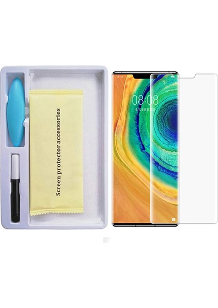 Huawei Mate 30 Pro Full Liquid+Uv Işık 3D Kırılmaz Cam Ekran KORUYUCU-(1903) - LORCE1066-5010